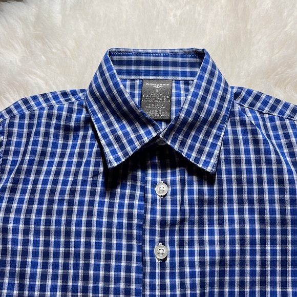 Dockers, Boy’s (size 4) Button-down Plaid Shirt, Blue and White - Picture 4 of 11